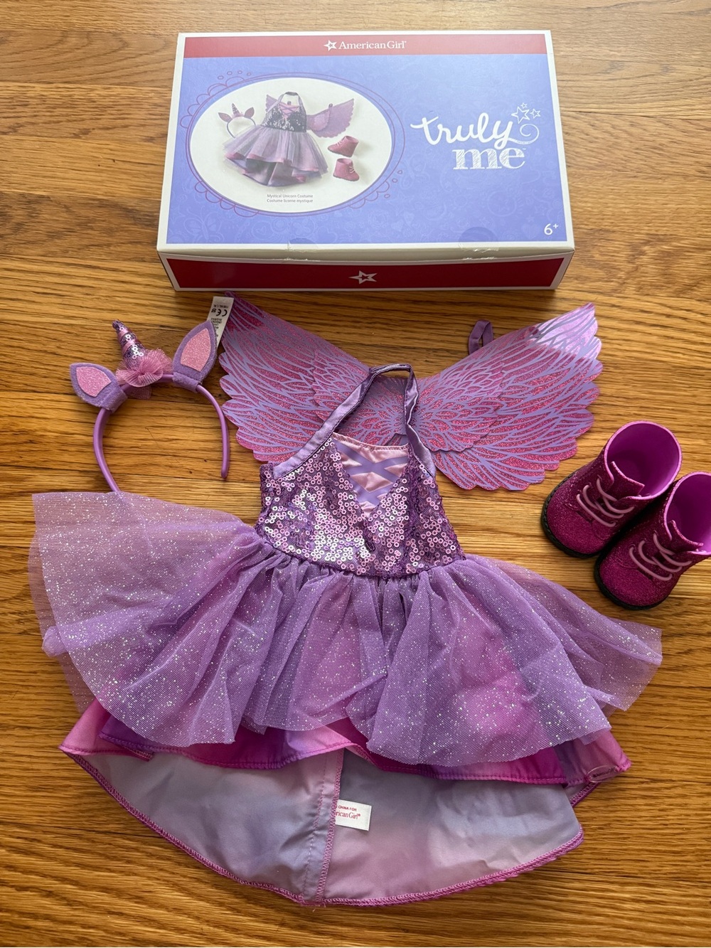 American girl purple mystical unicorn costume outfit